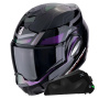 Casque Modulable Scorpion Exo Tech Evo Conquer Black Chameleon + Kit bluetooth Exo-Com Link-1C