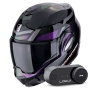 Casque Modulable Scorpion Exo Tech Evo Conquer Black Chameleon + Kit Bluetooth Lokui K30