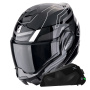 Casque Modulable Scorpion Exo Tech Evo Conquer Black White + Kit bluetooth Exo-Com Link-1C