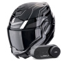 Casque Modulable Scorpion Exo Tech Evo Conquer Black White + Kit Bluetooth Lokui K30
