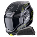 Pack Exo Tech Evo Conquer Black Yellow Fluo + Kit bluetooth Exo-Com Link-1