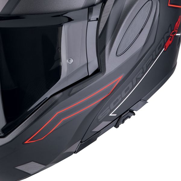 Scorpion Exo Tech Evo Conquer Matt Black Red + Kit bluetooth 5R Lite Solo