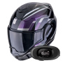 Casque Modulable Scorpion Exo Tech Evo Furio Black Chameleon + Kit bluetooth 5R Lite Solo