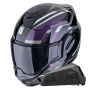 Casque Modulable Scorpion Exo Tech Evo Furio Black Chameleon + Kit bluetooth Exo-Com Link-1