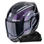 Casque Modulable Scorpion Exo Tech Evo Furio Black Chameleon + Kit bluetooth Exo-Com Link-1C