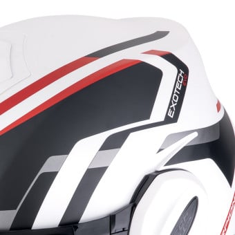 Scorpion Exo Tech Evo Furio Matt White Black Red + Kit bluetooth 5R Lite Solo