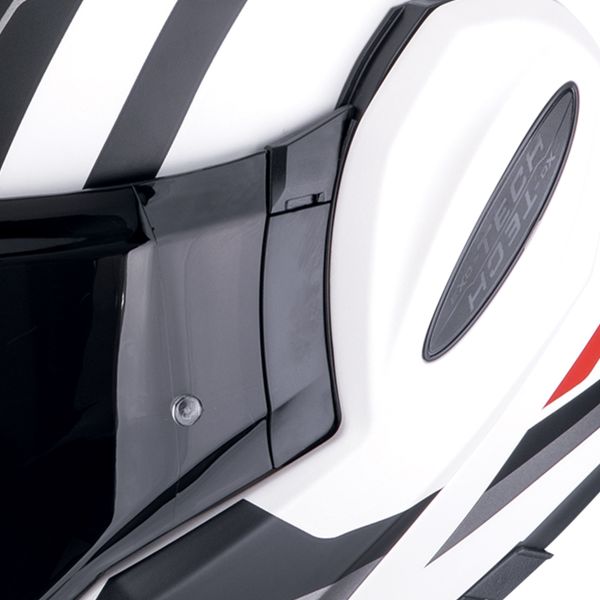 Scorpion Exo Tech Evo Furio Matt White Black Red + Kit bluetooth Exo-Com Link-1C