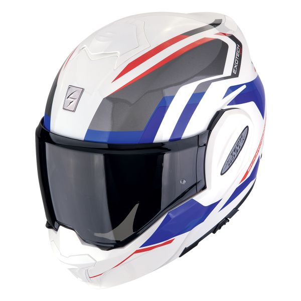 Casque Modulable Scorpion Exo Tech Evo Furio White Red Blue Casque Modulable Scorpion Exo Tech Evo Furio White Red Blue