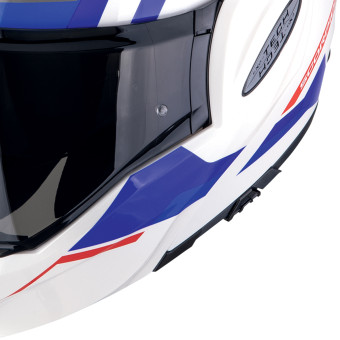 Scorpion Exo Tech Evo Furio White Red Blue + Kit Bluetooth BT Mini