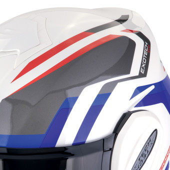 Scorpion Exo Tech Evo Furio White Red Blue + Kit Bluetooth BT Mini