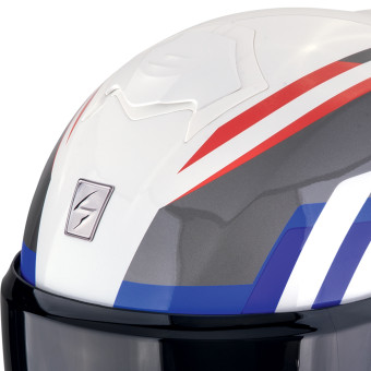 Scorpion Exo Tech Evo Furio White Red Blue + Kit Bluetooth BT Mini