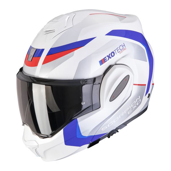Casque Modulable Scorpion Exo Tech Evo Pro Acuti White Blue Red