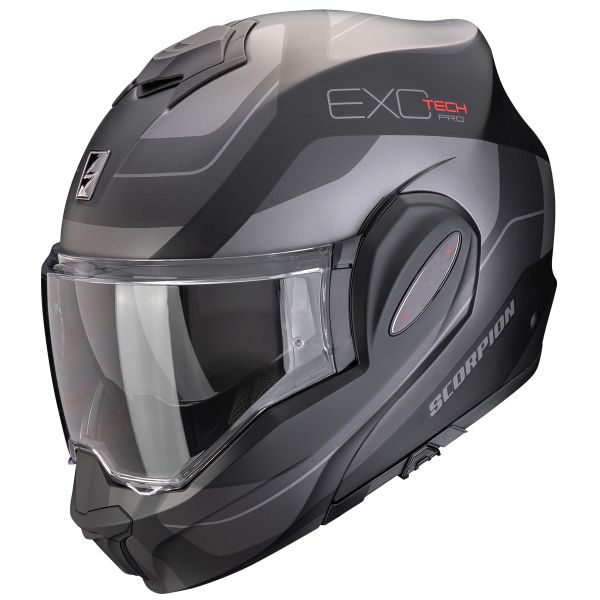 Casque Modulable Scorpion Exo Tech Evo Pro Commuta Matt Black Silver