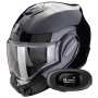 Casque Modulable Scorpion Exo Tech Evo Pro Solid Black + Kit bluetooth 5R Lite