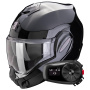 Casque Modulable Scorpion Exo Tech Evo Pro Solid Black + Kit Bluetooth 5S
