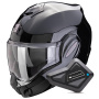 Casque Modulable Scorpion Exo Tech Evo Pro Solid Black + Kit Bluetooth BT Mini