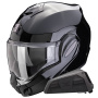 Casque Modulable Scorpion Exo Tech Evo Pro Solid Black + Kit bluetooth Exo-Com Link-1