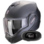 Casque Modulable Scorpion Exo Tech Evo Pro Solid Black Matt + Kit bluetooth 5R Lite