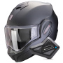 Casque Modulable Scorpion Exo Tech Evo Pro Solid Black Matt + Kit Bluetooth BT Mini
