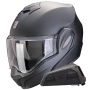 Casque Modulable Scorpion Exo Tech Evo Pro Solid Black Matt + Kit bluetooth Exo-Com Link-1