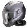 Casque Modulable Scorpion Exo Tech Evo Pro Solid Grey + Kit bluetooth 5R Lite