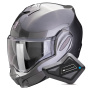 Casque Modulable Scorpion Exo Tech Evo Pro Solid Grey + Kit Bluetooth BT Mini