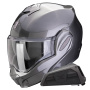 Casque Modulable Scorpion Exo Tech Evo Pro Solid Grey + Kit bluetooth Exo-Com Link-1