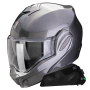 Casque Modulable Scorpion Exo Tech Evo Pro Solid Grey + Kit bluetooth Exo-Com Link-1C