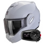 Casque Modulable Scorpion Exo Tech Evo Pro Solid Light Grey + Kit Bluetooth 5S
