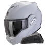 Casque Modulable Scorpion Exo Tech Evo Pro Solid Light Grey + Kit bluetooth Exo-Com Link-1