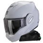 Casque Modulable Scorpion Exo Tech Evo Pro Solid Light Grey + Kit bluetooth Exo-Com Link-1C