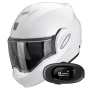 Casque Modulable Scorpion Exo Tech Evo Pro White + Kit bluetooth 5R Lite