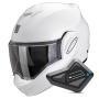 Casque Modulable Scorpion Exo Tech Evo Pro White + Kit Bluetooth BT Mini