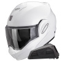 Casque Modulable Scorpion Exo Tech Evo Pro White + Kit bluetooth Exo-Com Link-1