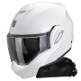 Casque Modulable Scorpion Exo Tech Evo Pro White + Kit bluetooth Exo-Com Link-1C