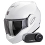 Casque Modulable Scorpion Exo Tech Evo Pro White + Kit Bluetooth Lokui K30