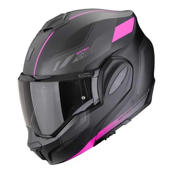 Casque Modulable Scorpion Exo Tech Evo Socius Matt Black Pink