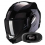 Casque Modulable Scorpion Exo Tech Evo Solid Black + Kit bluetooth 5R Lite
