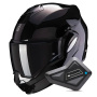Casque Modulable Scorpion Exo Tech Evo Solid Black + Kit Bluetooth BT Mini