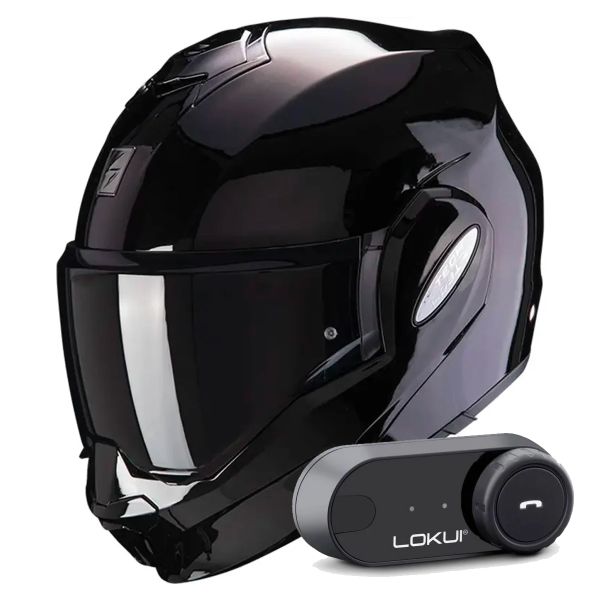 Casque Modulable Scorpion Exo Tech Evo Solid Black + Kit Bluetooth Lokui K30 Casque Modulable Scorpion Exo Tech Evo Solid Black + Kit Bluetooth Lokui K30