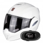 Casque Modulable Scorpion Exo Tech Evo Solid White + Kit bluetooth 5R Lite