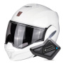 Casque Modulable Scorpion Exo Tech Evo Solid White + Kit Bluetooth BT Mini
