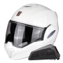 Casque Modulable Scorpion Exo Tech Evo Solid White + Kit bluetooth Exo-Com Link-1
