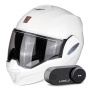 Casque Modulable Scorpion Exo Tech Evo Solid White + Kit Bluetooth Lokui K30