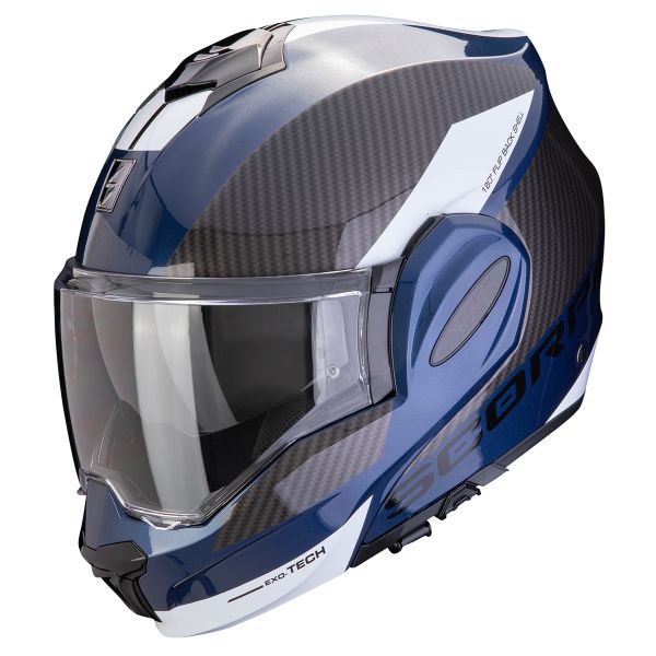 Casque Modulable Scorpion Exo Tech Evo Team Blue Black White Casque Modulable Scorpion Exo Tech Evo Team Blue Black White