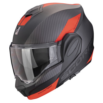 Casque Modulable Scorpion Exo Tech Evo Team Matt Black Silver Red Casque Modulable Scorpion Exo Tech Evo Team Matt Black Silver Red