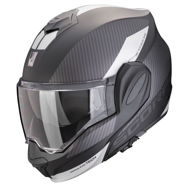 Casque Modulable Scorpion Exo Tech Evo Team Matt Black Silver