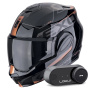 Casque Modulable Scorpion Exo Tech Evo Traveller Black Copper + Kit Bluetooth Lokui K30