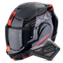 Casque Modulable Scorpion Exo Tech Evo Traveller Black Red + Kit Bluetooth BT Mini