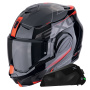 Casque Modulable Scorpion Exo Tech Evo Traveller Black Red + Kit bluetooth Exo-Com Link-1C